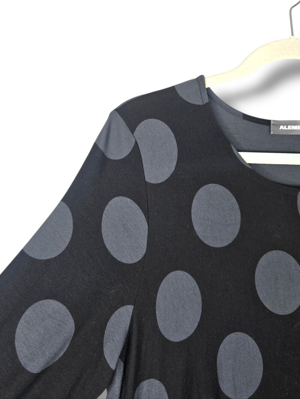 Alembika Dot Hi Lo Black Grey Tunic Top Size 3 10 / 12 - Picture 9 of 16